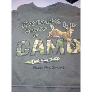 Bass Pro Shops Toddler Boy Green Camo Deer Graphic T-Shirt‎ Size 2T